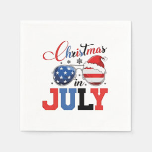 Serviette En Papier Noël en juillet Funny Santa Xmas 4 juillet