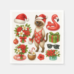 Serviette En Papier Noël en juillet pour la fête de la piscine Amoureu