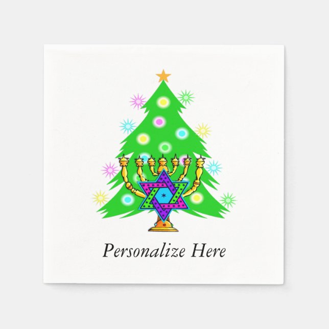 Serviette En Papier Noël et Hanoukka (Devant)