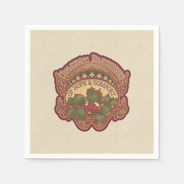 Serviette En Papier Noël et les bénédictions de Yule (Devant)