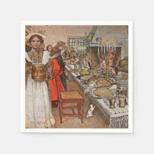 Serviette En Papier Noël Eve Julaftonen