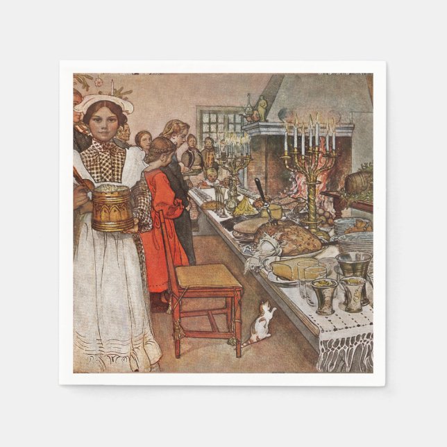 Serviette En Papier Noël Eve Julaftonen (Devant)