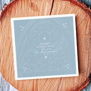 Serviette En Papier Noël Fantastique Minimaliste Gothique Hiver Bleu