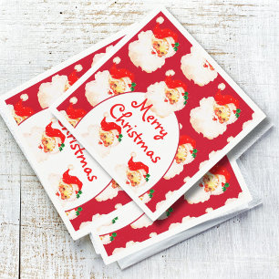Serviette En Papier Noël Fête du Père Noël Rouge