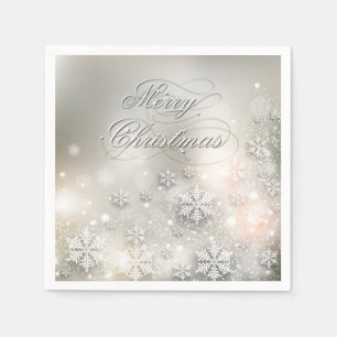 Serviette En Papier Noël Fête Élégant Flocon de neige Napkin