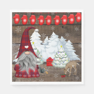 Serviette En Papier Noël Gnome Fawn Squirrel Mittens