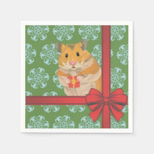 Serviette En Papier Noël Hammy de hamster de Noël