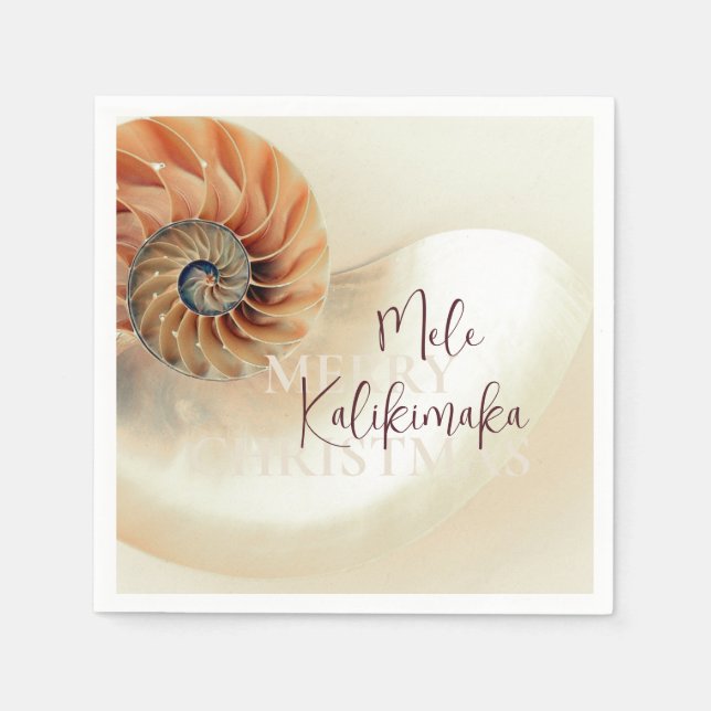 Serviette En Papier Noël hawaïen élégant Shell (Devant)