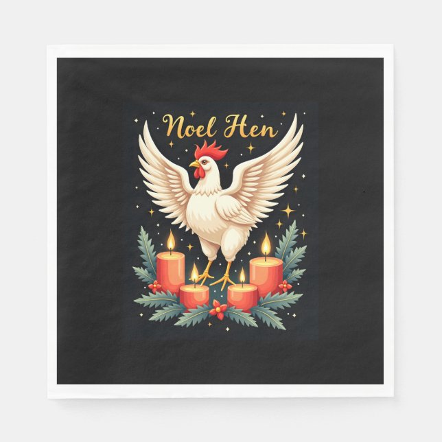 Serviette En Papier Noel Hen Chicken (Devant)