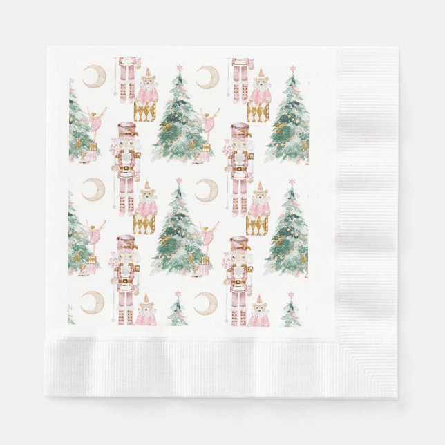 Serviette En Papier Noël hiver merveilleux bonbon Nutcracker (Devant)