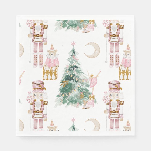 Serviette En Papier Noël hiver merveilleux bonbon Nutcracker (Devant)