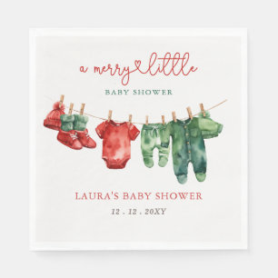 Serviette En Papier Noël Joyeux petit Baby shower Hommes Neutre