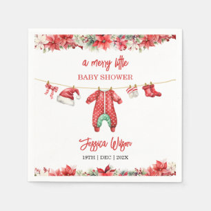 Serviette En Papier Noël Joyeux petit Baby shower Hommes Neutre