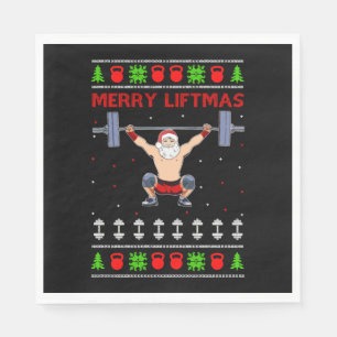 Serviette En Papier Noël laid Noël haltère