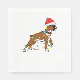 Serviette En Papier Noël Lumières Boxer Amoureux des chiens Funny Cade