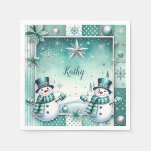 Serviette En Papier Noël : Manches de neige en turc
