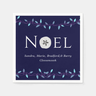 Serviette En Papier Noel Marine Blue Sand Dollar Nautique Noël