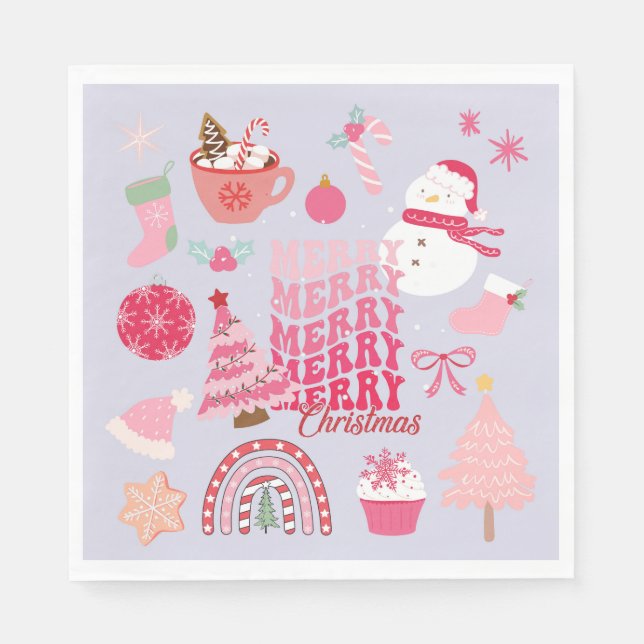 Serviette En Papier Noël moderne (Devant)