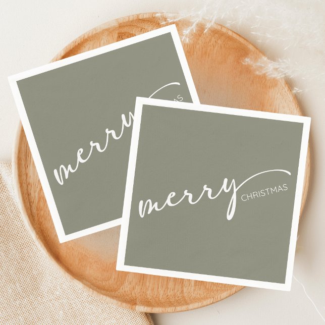 Serviette En Papier Noël Moderne (Modern Merry Christmas Holiday Napkin)