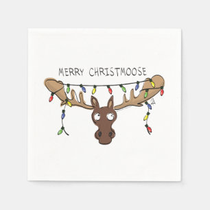 Serviette En Papier Noël Moose mignonne drôle animal de vacances