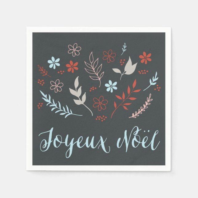 Serviette En Papier Noël naturel vacances à Slate (Devant)