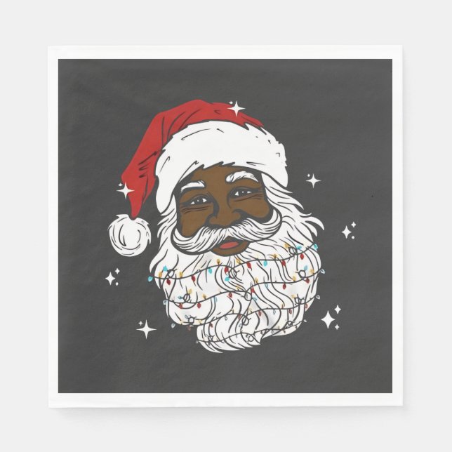 Serviette En Papier Noël noir Père Noël noir Noël Noël Noël Noël Noël  (Devant)