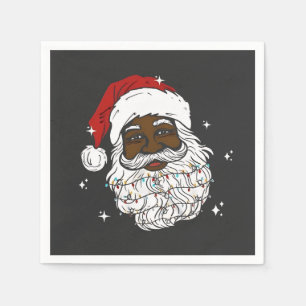 Serviette En Papier Noël noir Père Noël noir Noël Noël Noël Noël Noël
