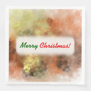 Serviette En Papier Noël ; Orange, jaune et gris Brume-Comme le motif
