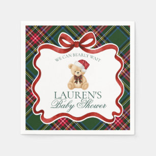 Serviette En Papier Noël Ours Tartan Plaid Baby Shower