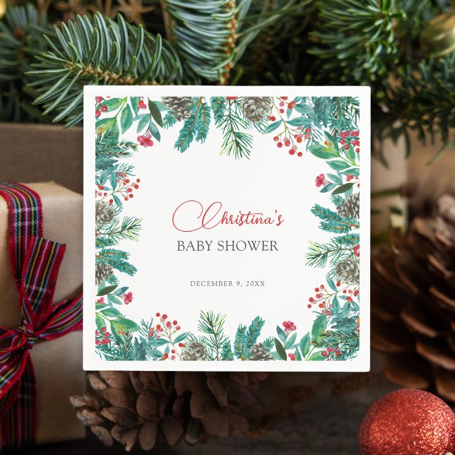 Serviette En Papier Noël Père Noël Baby Genre Neutre Personnalisé (Créateur téléchargé)