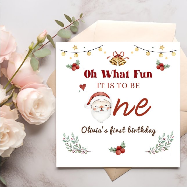 Serviette En Papier Noël Père Noël premier anniversaire (Créateur téléchargé)