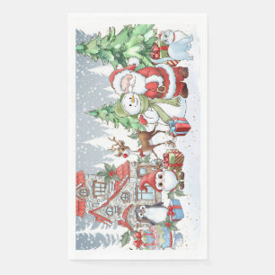 Serviette En Papier Noël Père Noël Snowman Rudolph