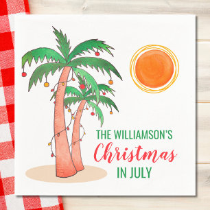 Serviette En Papier Noël personnalisé en Juillet Palmiers