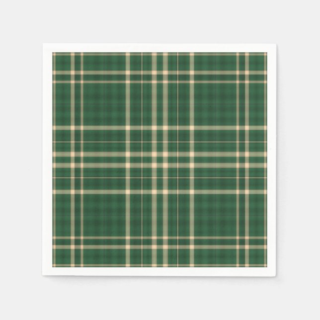 Serviette En Papier Noël Plaid 04-PAPIER PARTY NAPKINS (Devant)