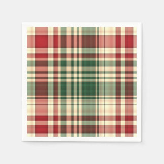 Serviette En Papier Noël Plaid 06-PAPIER PARTY NAPKINS