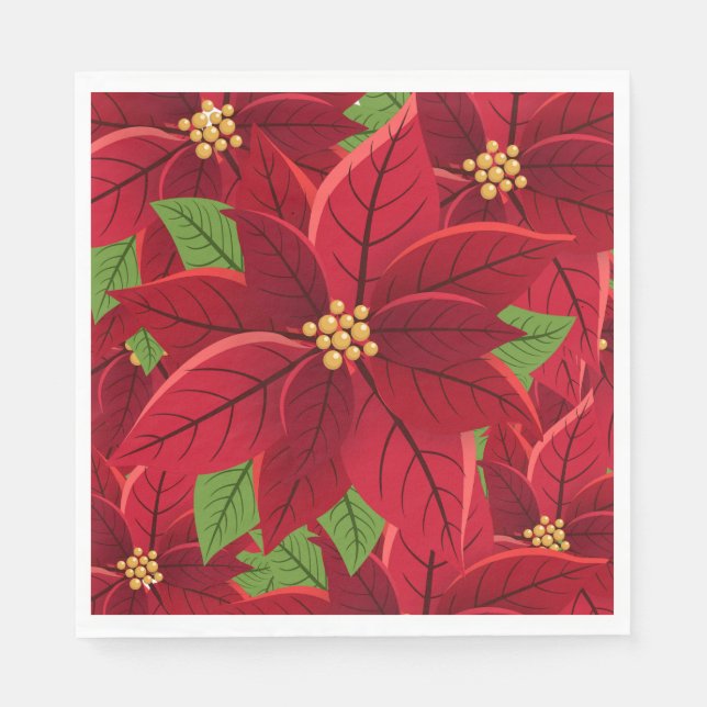 Serviette En Papier Noël Poinsettia (Devant)
