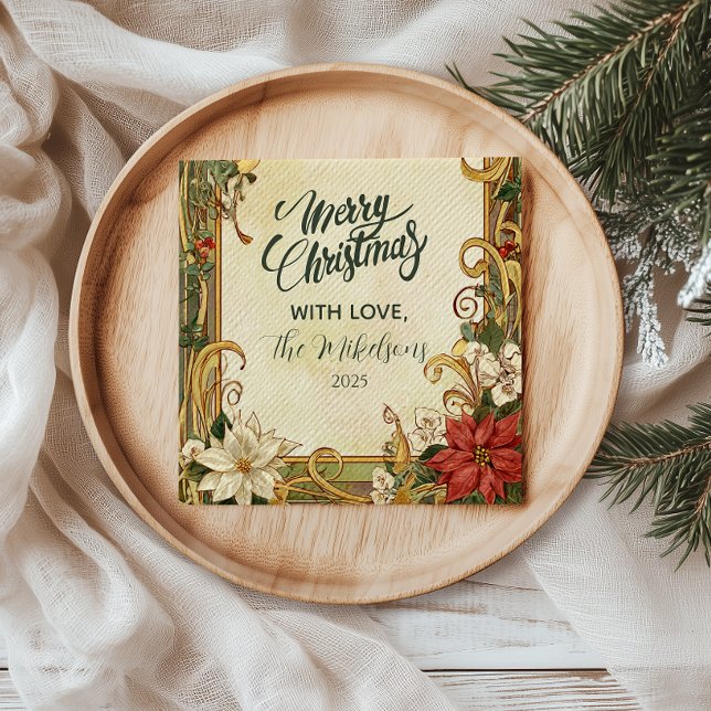 Serviette En Papier Noël Poinsettia vintage (Créateur téléchargé)
