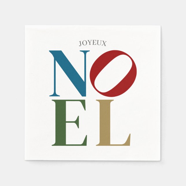 Serviette En Papier NOEL Pop Letter Art Inspiré Noël (Devant)