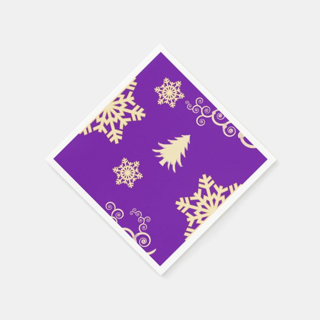 Serviette En Papier Noël pourpre (Coin)