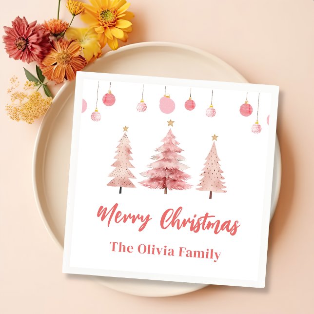 Serviette En Papier Noël rose (Créateur téléchargé)