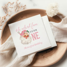 Noël rose Père Noël premier anniversaire