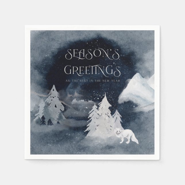 Serviette En Papier Noël rustique moderne Bureau d'entreprise Parti (Devant)