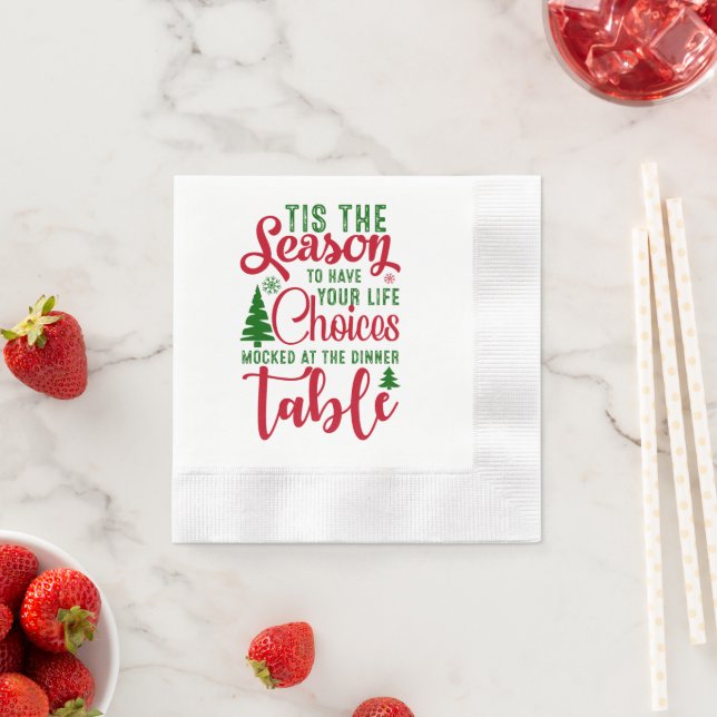 Serviette En Papier Noël saison de design de choix (En situation)