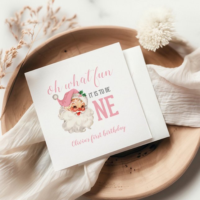 Serviette En Papier Noël Santa Rose Premier Anniversaire (Créateur téléchargé)