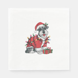 Serviette En Papier Noël Schnauzer Chien de Père Noël