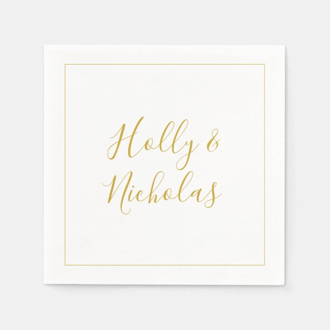 Serviette En Papier Noël simple et élégant | Napkins Mariage blanc (Devant)