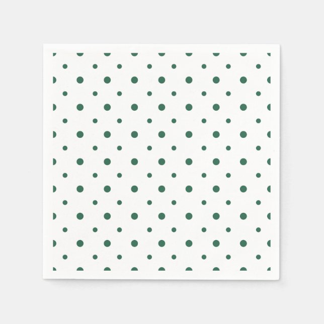 Serviette En Papier Noël Simple Moderne à pois verts  (Devant)