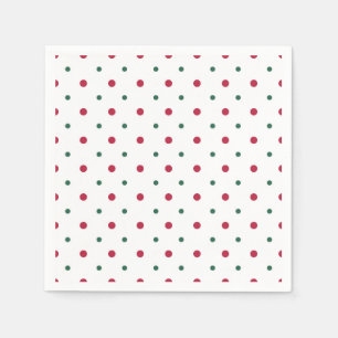 Serviette En Papier Noël simple moderne avec pois verts et rouges