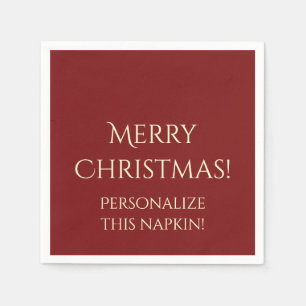 Serviette En Papier Noël Solid 02-Red-PAPER PARTY NAPKINS
