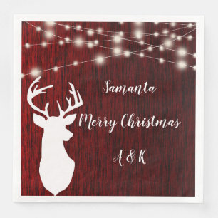 Serviette En Papier Noël, tête de cerf, guirlande de Noël, vacances